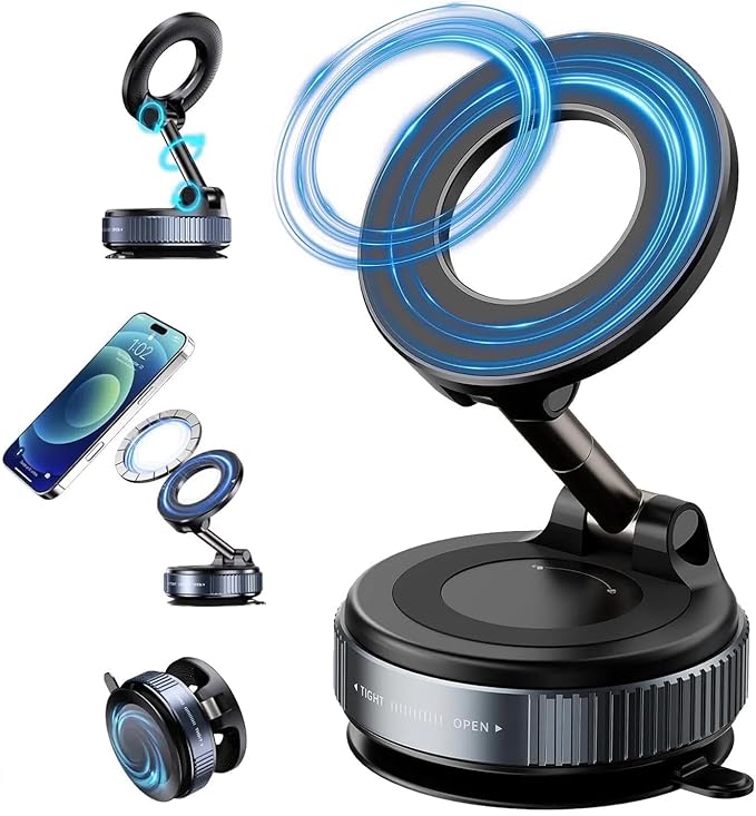 Thetree 360 Magnetic Car Phone Holder – Vacuum Adsorption Suction Cup Mount
