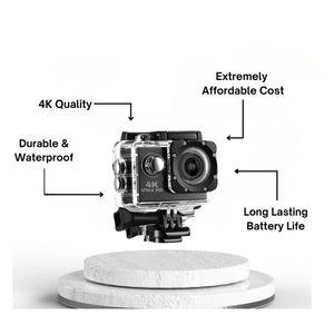 Roamix Vision+ 4K Action Camera – Waterproof Ultra HD Adventure Camera