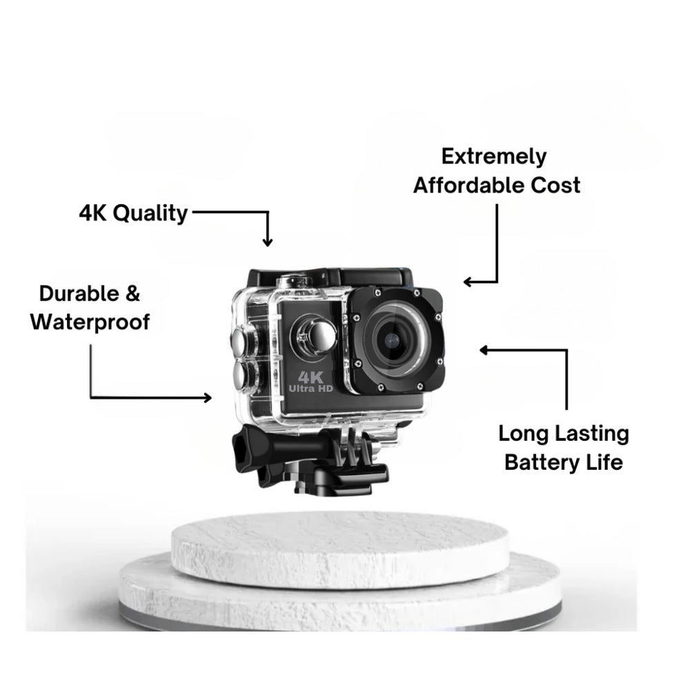 Roamix Vision+ 4K Action Camera – Waterproof Ultra HD Adventure Camera