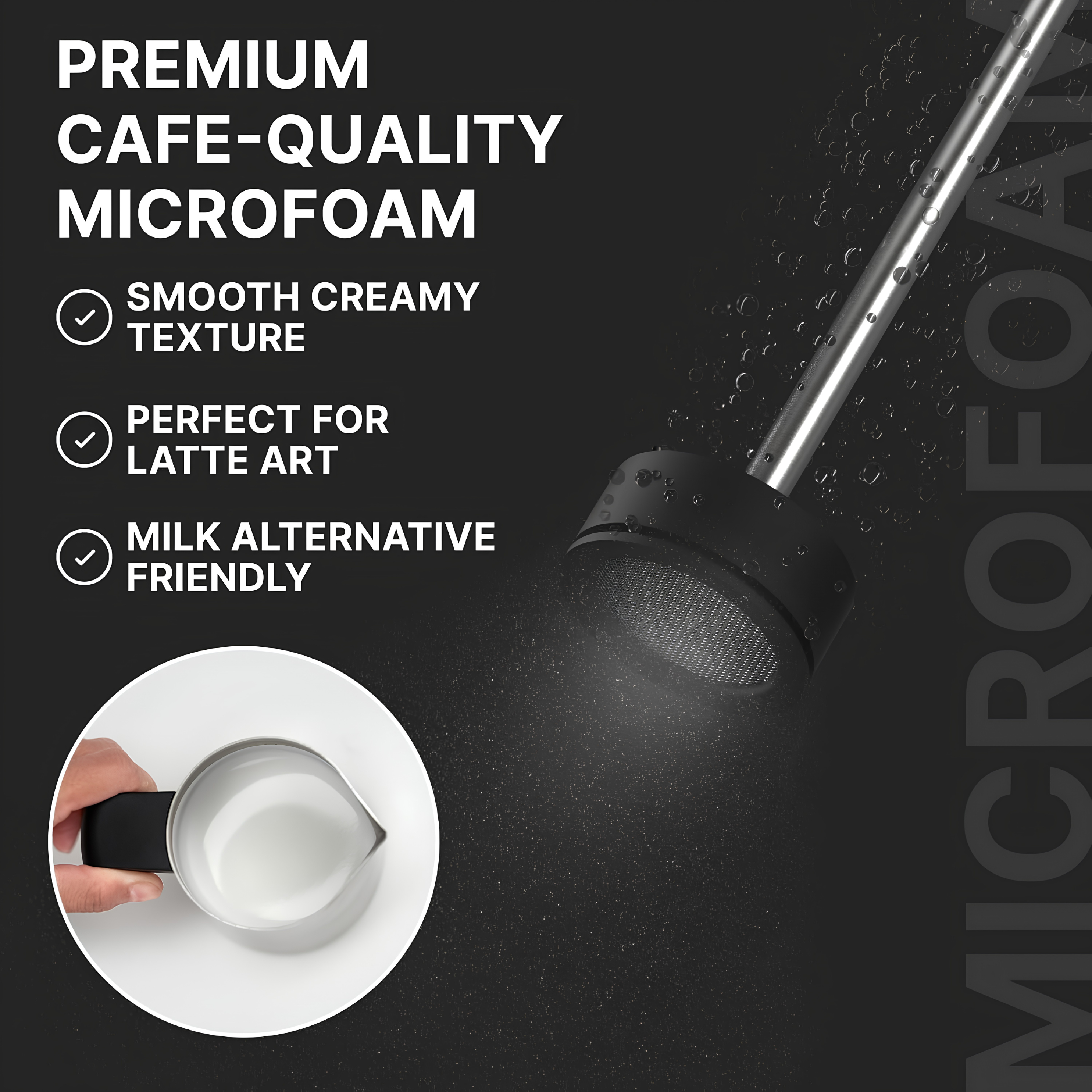 ProFoam™ Rechargeable Milk Frother – Barista-Style Microfoam Maker