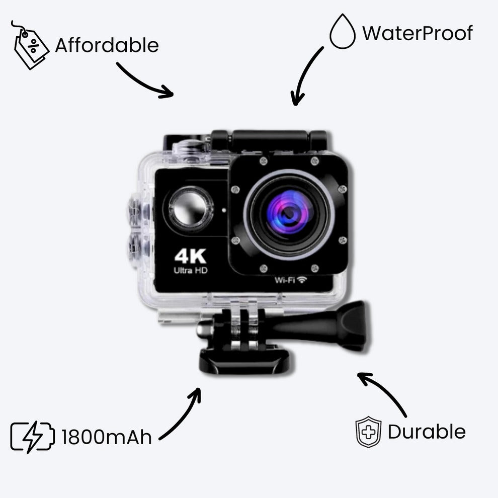 Roamix Vision+ 4K Action Camera – Waterproof Ultra HD Adventure Camera