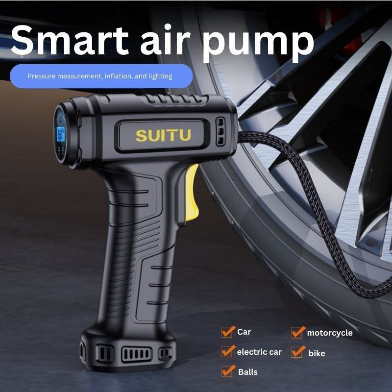 Wireless Intelligent Tire Air Pump | Portable Electric Inflator with Digital Display & Wireless Charging