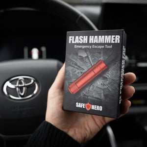 Flash Hammer – Emergency Car Safety Hammer with LED Torch & Seatbelt Cutter