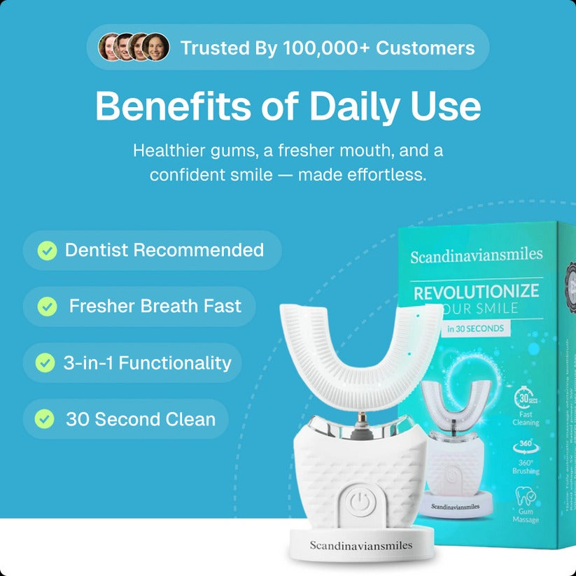 Scandinavian Smiles Sonic Whitening Toothbrush – Advanced Electric Toothbrush for Deep Cleaning & Brighter Smile